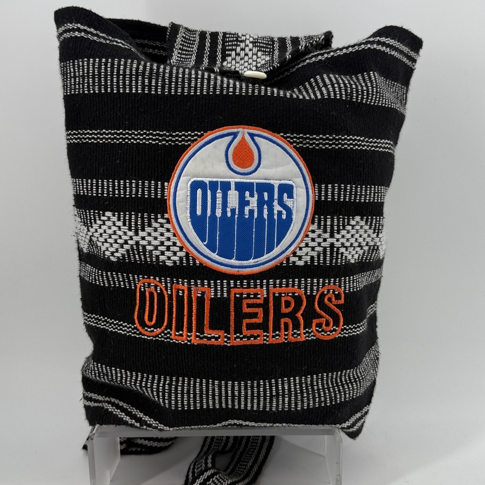 Black and White Striped Oilers Bag